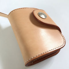 Handmade Leather Biker Wallet Mens Cool billfold Chain Wallet Trucker Wallet with Chain