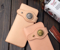 Handmade Leather Biker Wallet Mens Cool Chain Wallet Trucker Wallet with Chain