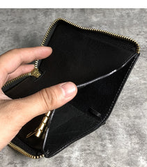 Handmade Cool Leather Mens Black Key Wallet Car Key Holder Brown Card Holder for Men - iwalletsmen