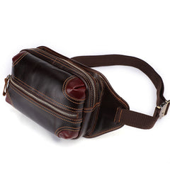 Vintage Coffee Brown LEATHER MENS FANNY PACK FOR MEN BUMBAG Vintage WAIST BAGS - iwalletsmen