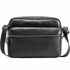 Black Cool Leather Mens Small Postman Bag Brown Messenger Bags Courier Bag for Men - iwalletsmen