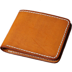 Handmade Leather Mens Cool Slim Leather Wallet Card Wallet Holders Men Small Wallets Bifold for Men