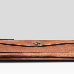 Handmade Leather Mens Cool Long Leather Wallet Bifold Clutch Wallet for Men - iwalletsmen