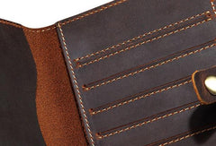 Handmade Mens Leather Small Slim Passport Wallet Vintage Bifold Long Wallet For Men - iwalletsmen