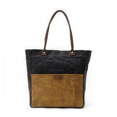 Mens Waxed Canvas Tote Bag Canvas Shopper Bag Canvas Shoulder Bag for Men - iwalletsmen