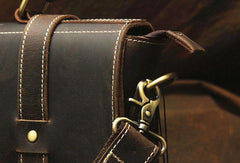 Vintage Leather Messenger Bag Briefcase Handbag Cool Shoulder Bag For Men - iwalletsmen