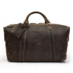 Casual Brown Leather Men Handbag Overnight Bags Travel Bags Weekender Bags For Men - iwalletsmen