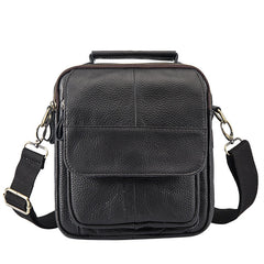 Cool Coffee Small Leather Mens Side Bag Messenger Bag Shoulder Bag for Men - iwalletsmen