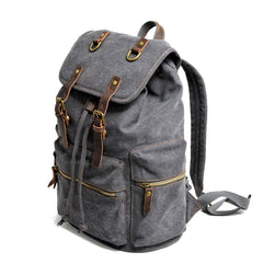 Cool Canvas Leather Womens Mens Large College Backpack 14'' Travel Backpack Computer Backpack for Men - iwalletsmen