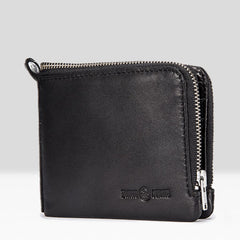 Handmade Mens Cool billfold Leather Wallet Men Small Wallets Bifold for Men