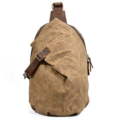 Cool Waxed Canvas Mens Sling Bag Chest Bag One Shoulder Packs for men - iwalletsmen