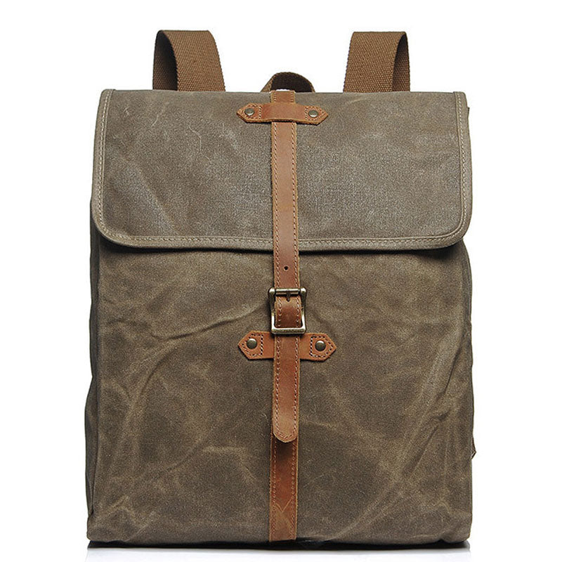 Cool Waxed Canvas Mens School Backpack Canvas Travel Backpack Canvas Backpack for Men - iwalletsmen