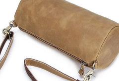 Cool Leather Mens Barrel Shoulder Bag Crossbody Bag Travel Bags For Men - iwalletsmen