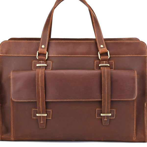 Cool Leather Mens Large Vintage Overnight Bag Weekender Bag Travel Bags For Men - iwalletsmen