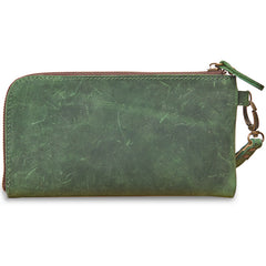 Cool Leather Mens Wristlet Wallet Vintage Clutch Zipper Wallet for Men - iwalletsmen