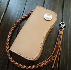 Handmade Leather Biker Wallet  Mens Cool Chain Wallet Trucker Wallet with Chain