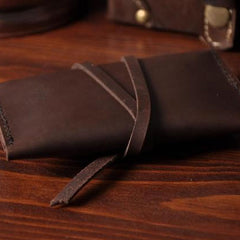 Handmade Mens Cool billfold Leather Wallet Men Small Card Slim Wallets Bifold for Men - iwalletsmen