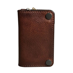 Handamde Genuine Leather Mens Cool Key Wallet Card Slim Wallet Key Holder Car Key Case for Men