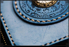 Handmade Leather Tibetan Mens billfold Wallet Cool Chain Wallet Biker Wallet for Men