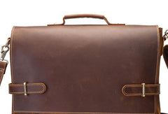 Cool Leather Mens Briefcases Business Briefcase Vintage Shoulder Bag HandBag for men - iwalletsmen