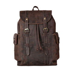 Handmade Leather Mens Cool Backpack Sling Bag Large Travel Bag Hiking Bag for Men