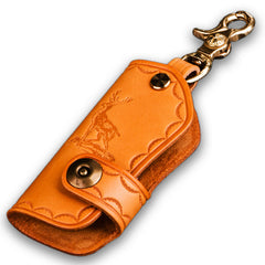 Handmade Leather Tooled Mens Cool Car Key Wallet Car Key Holder Car KeyChain for Men