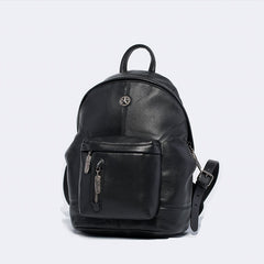 Cool Mens Black Leather School Backpack Travel Backpack Leather Hiking Backpack for Men - iwalletsmen