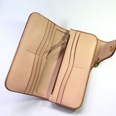 Handmade Leather Biker Wallet Mens Cool Chain Wallet Trucker Wallet with Chain