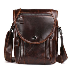 Cool Coffee Small Mens Leather Side Bag Messenger Bag Shoulder Bag for Men - iwalletsmen