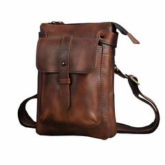 Cool Leather Mens Small Belt Bag Belt Pouch Waist Bag Mini Side Bag For Men - iwalletsmen