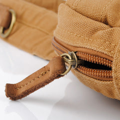 Canvas Brown Mens Sling Bag Khaki Chest Bag One Shoulder Backpack for Men - iwalletsmen