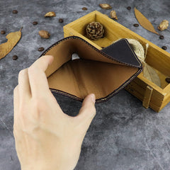 Vintage Leather Men's Bifold Small Wallet Front Pocket Wallet billfold Wallet For Men - iwalletsmen