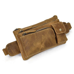 Brown Cool LEATHER MENS FANNY PACK FOR MEN BUMBAG Vintage WAIST BAGS - iwalletsmen