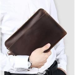 Cool Leather Mens Clutch Bag Wristlet Bag Clutch Wallet Business Clutch for Men - iwalletsmen