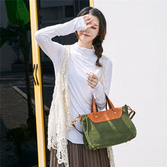 Canvas Leather Womens Handbag Messenger Bag Side Bag for Women - iwalletsmen