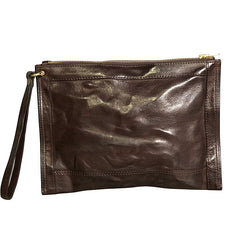 Genuine Leather Mens Clutch Cool Slim Wallet Zipper Clutch Wristlet Wallet for Men