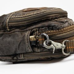 Canvas Black Mens Small Vertical Postman Bag Belt Pouch Messenger Bags Belt Bag For Men - iwalletsmen