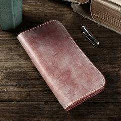 Handmade Mens Brown Leather Long Wallet Bifold Long Wallet Brown Card Wallet For Men - iwalletsmen
