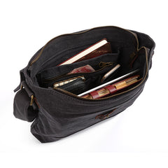 Casual Canvas Dark Gray Men's Side Bag Shoulder Bag Postman Messenger Bag For Men - iwalletsmen
