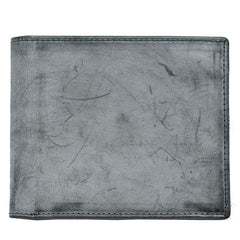 Genuine Leather Mens Cool billfold Leather Wallet Men Small Wallets Bifold for Men