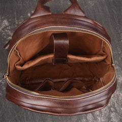 Vintage Leather Brown Men's Backpack Computer Backpack College Backpack For Men - iwalletsmen
