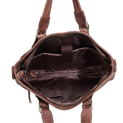 Brown Cool Leather 14 inches Light Brown Briefcase Messenger Bag Handbag Shoulder Bag For Men - iwalletsmen