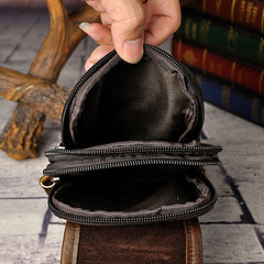 Small Mens Leather Belt Pouch Side Bag Holster Belt Case Waist Pouch for Men - iwalletsmen