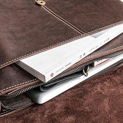 Genuine Leather Mens Messenger Bag Briefcase Laptop Bag Bike Bag Cycling Bag for men - iwalletsmen