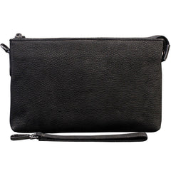 Handmade Leather Mens Clutch Cool Slim Wallet Zipper Clutch Wristlet Wallet for Men