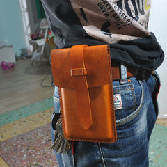 Handmade Leather Belt Pouch Mens Waist Bag Phone holsters for Men - iwalletsmen