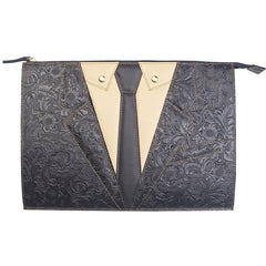 Handmade Leather Floral Tooled Mens Clutch Cool Slim Wallet Zipper Clutch Wristlet Wallet for Men