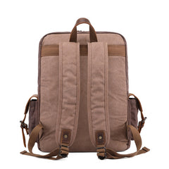 Cool Leather Mens 14 inches Brown Backpack Large Cool Vintage Large Travel Backpack for Men - iwalletsmen