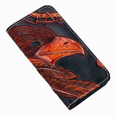 Handmade Leather Indian Eagle Mens Chain Biker Wallet Cool Leather Wallet With Chain Wallets for Men