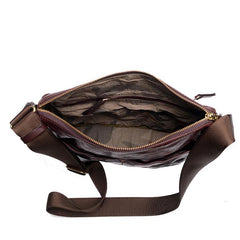 Handmade Black Wrinkled Leather Men Postman Bag Coffee Cool Courier Bag Messenger Bag One Shoulder Backpack For Men - iwalletsmen